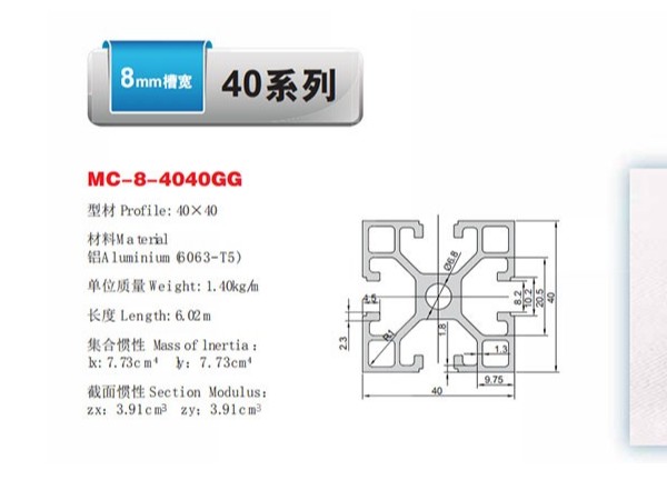 價格不同的鋁型材，拿40x40鋁型材種類舉例說明